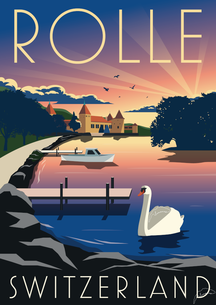Rolle home lemanus Rolle château harpe ile cygne